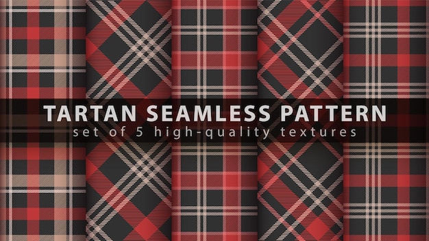 Set van klassieke tartan naadloze patroon