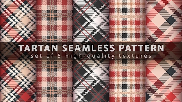 Set van klassieke tartan naadloze patroon