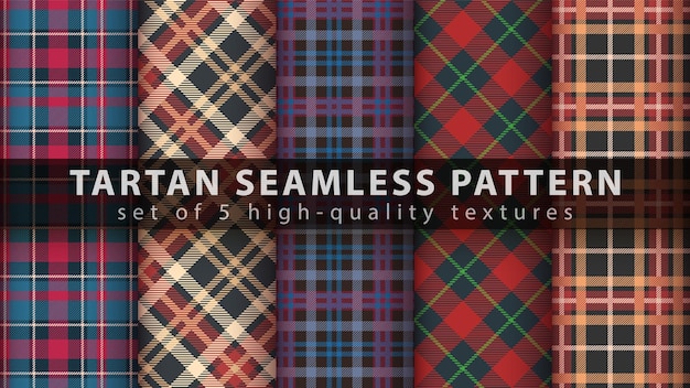 Set van klassieke tartan naadloze patroon