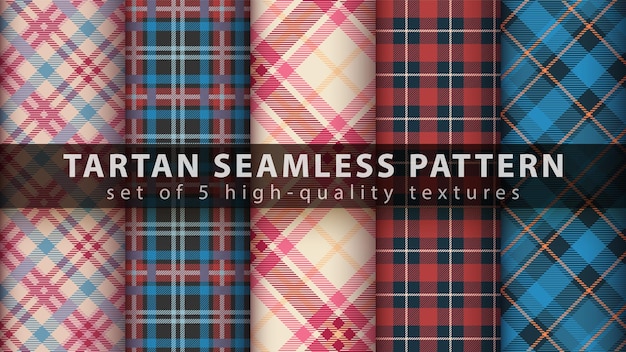 Set van klassieke tartan naadloze patroon