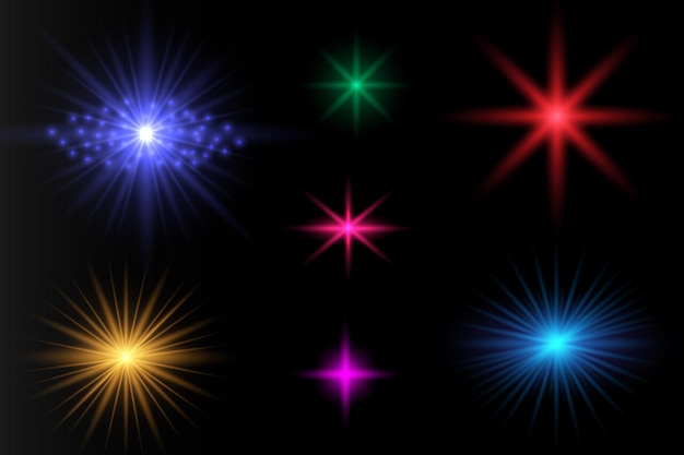 set van kleurrijk lichteffect