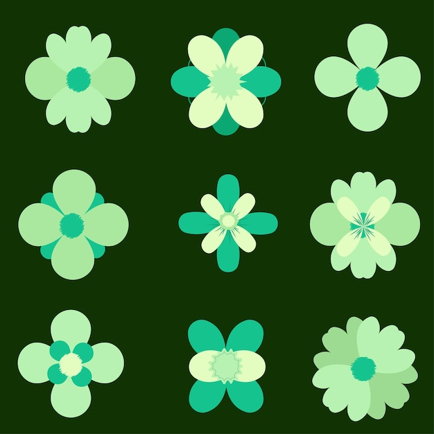 set van kleurrijke bloemen., vector, bloem ontwerp illustratie