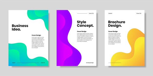 Set van kleurrijke boekomslag brochureontwerp