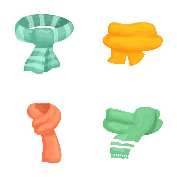 Vector set van kleurrijke cartoon sjaals