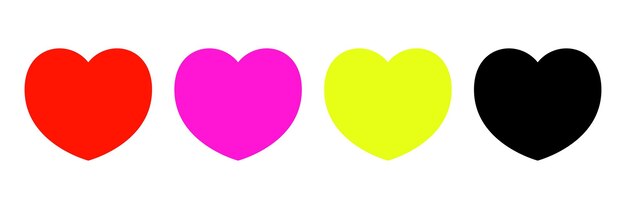 Set van kleurrijke harten Harten vector set geïsoleerd op witte achtergrond
