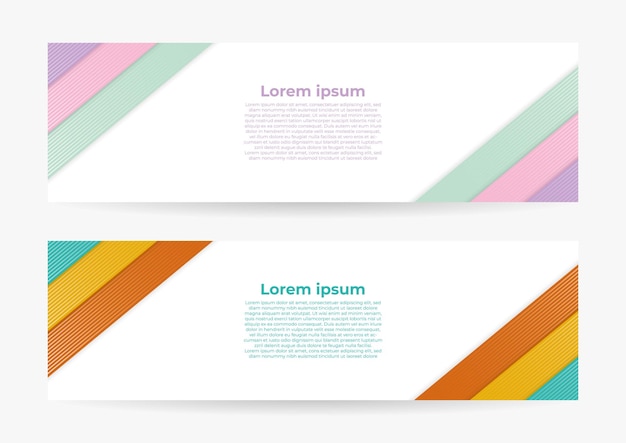 set van kleurrijke lijn banner ontwerp