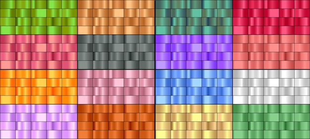Vector set van kleurrijke metalen verlopen.