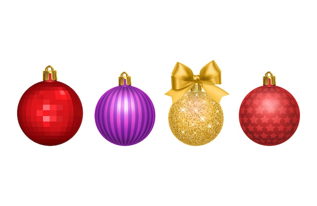 Set van kleurrijke vector kerstballen Nieuwjaar achtergrond