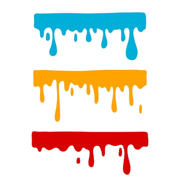 Vector set van kleurrijke verf splasheskleurige grunge vormen collectie vuile vlekken en silhouetten