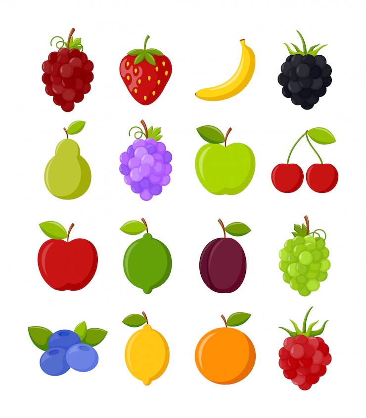 Vector set van kleurrijke vruchten