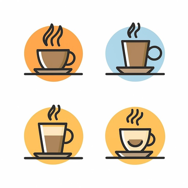 Set van koffie en thee op een witte achtergrond