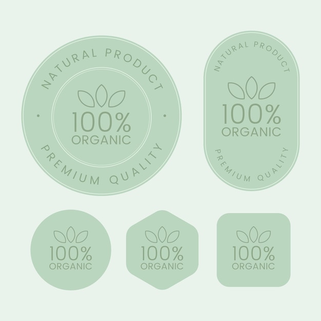 Set van kwaliteit biologisch natuurlijk product badge sticker en labelontwerp