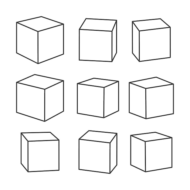 Vector set van lege omtrek speelgoed bakstenen vectorillustratie voor kleurboek