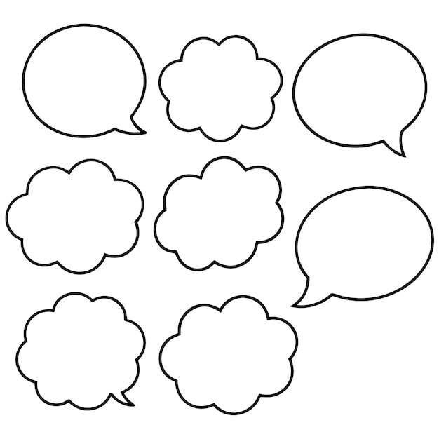 Set van lege spraak bubbels dialoog tekst vector illustratie geïsoleerde witte achtergrond
