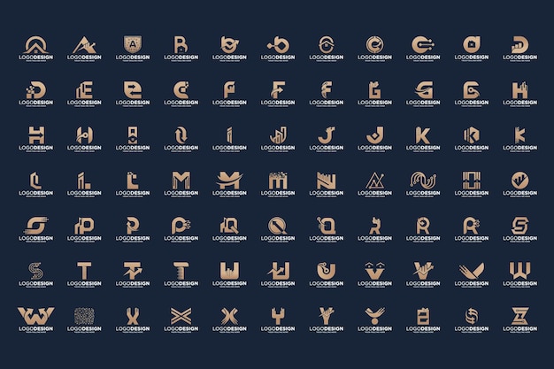 Set van letter A tot Z logo ontwerp Mega logo collectie letter a tot z