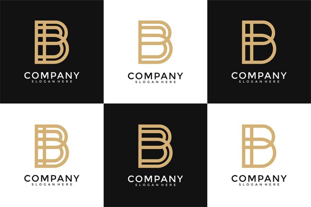 Set van letter b monogram logo ontwerpsjabloon