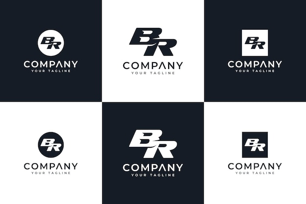 Set van letter br logo creatief ontwerp voor alle toepassingen