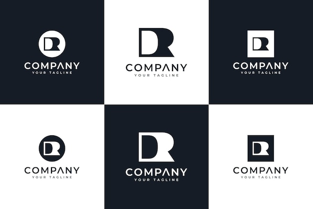 Set van letter dr logo creatief ontwerp voor alle toepassingen