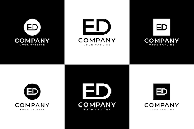 Set van letter ed logo creatief ontwerp voor alle toepassingen