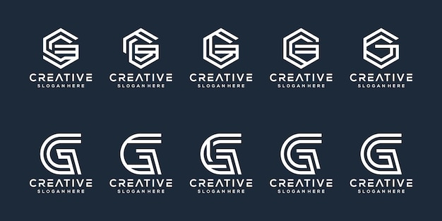 Set van letter g logo-ontwerp