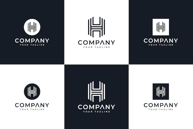 Set van letter h logo creatief ontwerp voor alle toepassingen