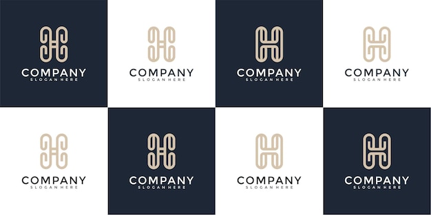 Set van letter h logo ontwerp inspiratie