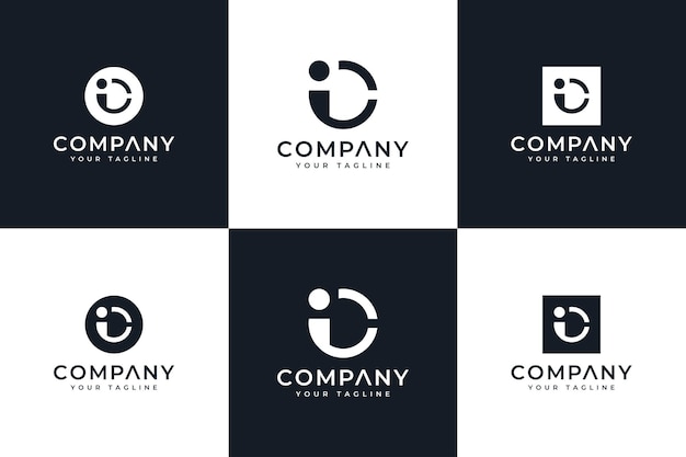 Set van letter ic logo creatief ontwerp voor alle toepassingen