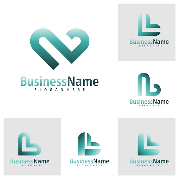 Set van Letter L logo ontwerp vector Creatieve Initial L logo concepten sjabloon
