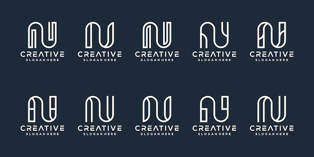 Vector set van letter n logo-ontwerp