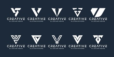 Set van letter v logo-ontwerp