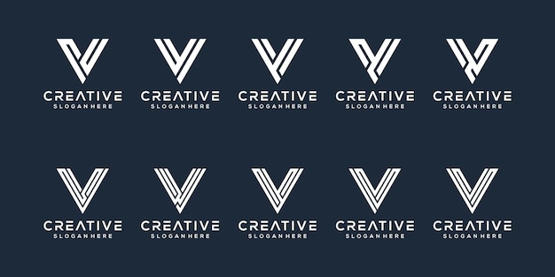 Set van letter v logo-ontwerp