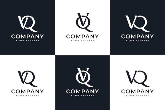 Set van letter vq logo creatief ontwerp voor alle toepassingen