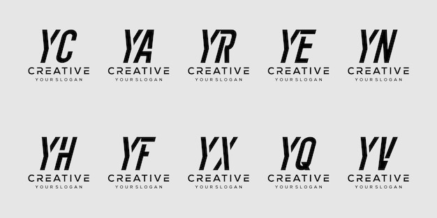 set van letter y logo-ontwerp