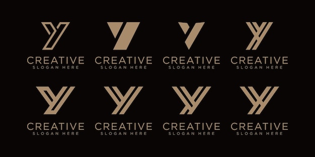 Set van letter y vector logo template illustratie ontwerp