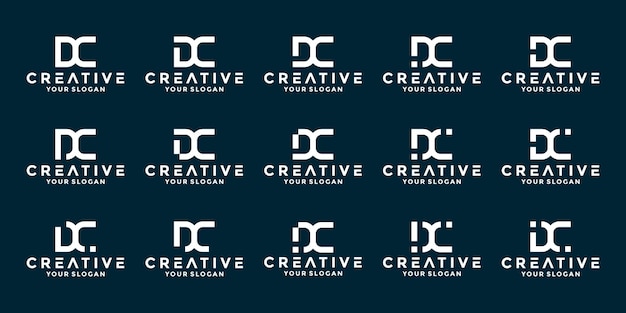 Set van letters DC logo ontwerp bedrijf