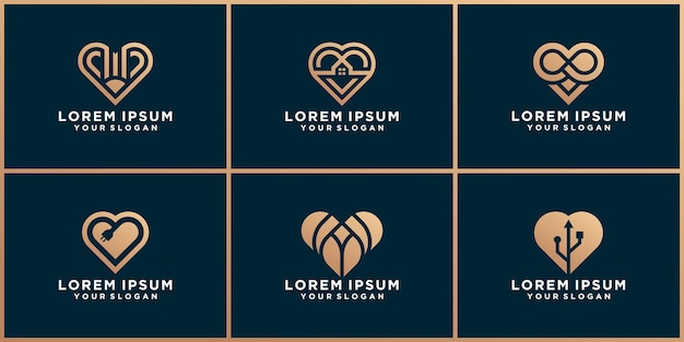 Set van liefde logo-ontwerp