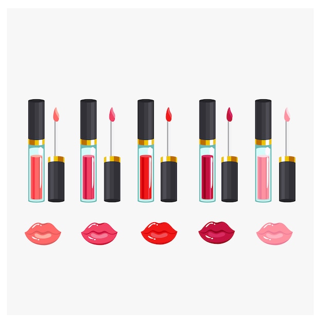 Set van lipgloss collectie illustratie.