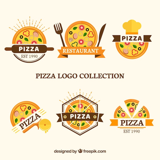 Set van logo's voor pizza's