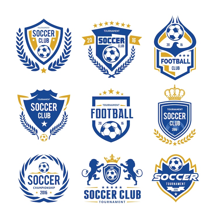 Vector set van logo van de voetbalfotografie logo