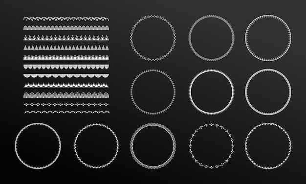 Set van luxe etnische indiase ronde framerandpatronen