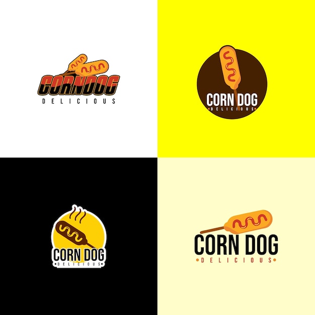 set van maïs hond logo sjabloon