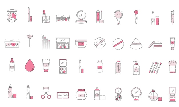 Set van make-up iconen Mode-icoon vectorillustratie