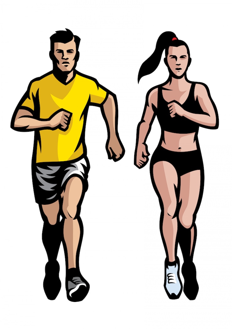 Vector set van man en vrouw uitgevoerd