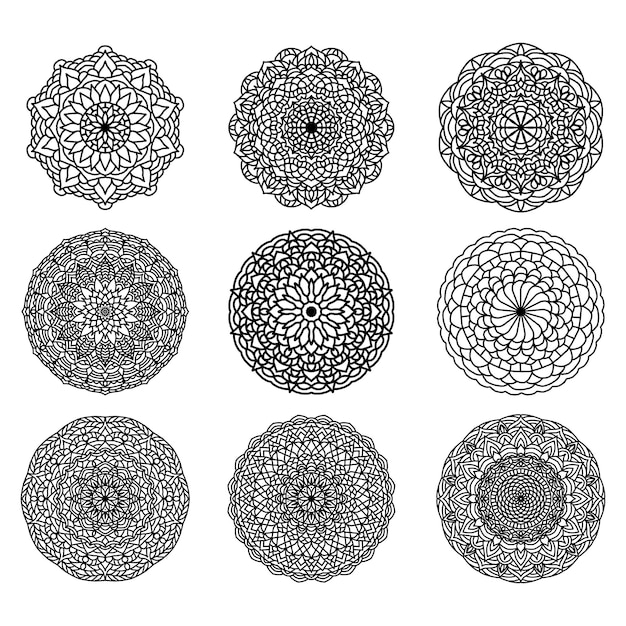 Set van mandala-ontwerp grote verzameling mandala-patronendecoratie