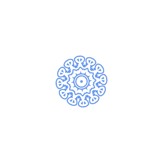 set van mandala vector elementen in blauw vintage