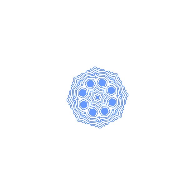 set van mandala vector elementen in blauwe groet