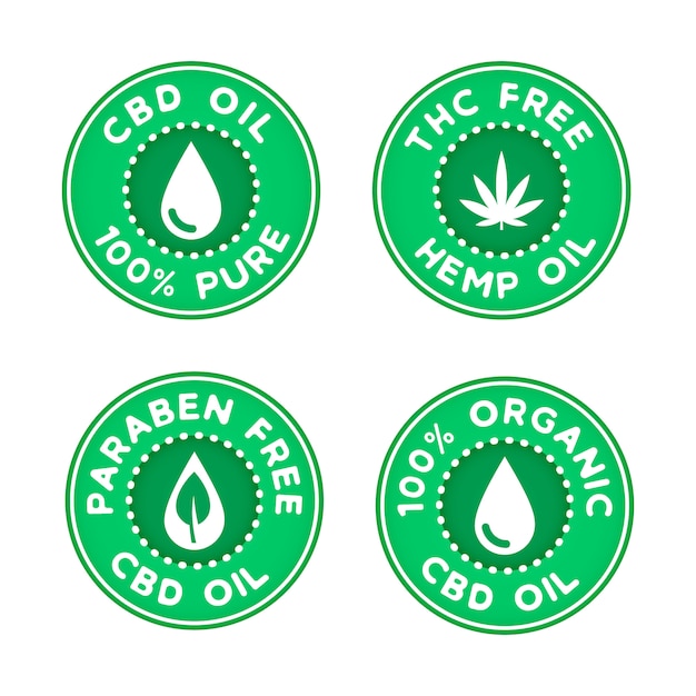 Set van medisch gebruik van cannabis olie badge