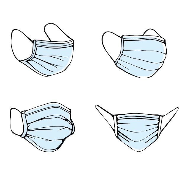 Vector set van medische maskers illustratie