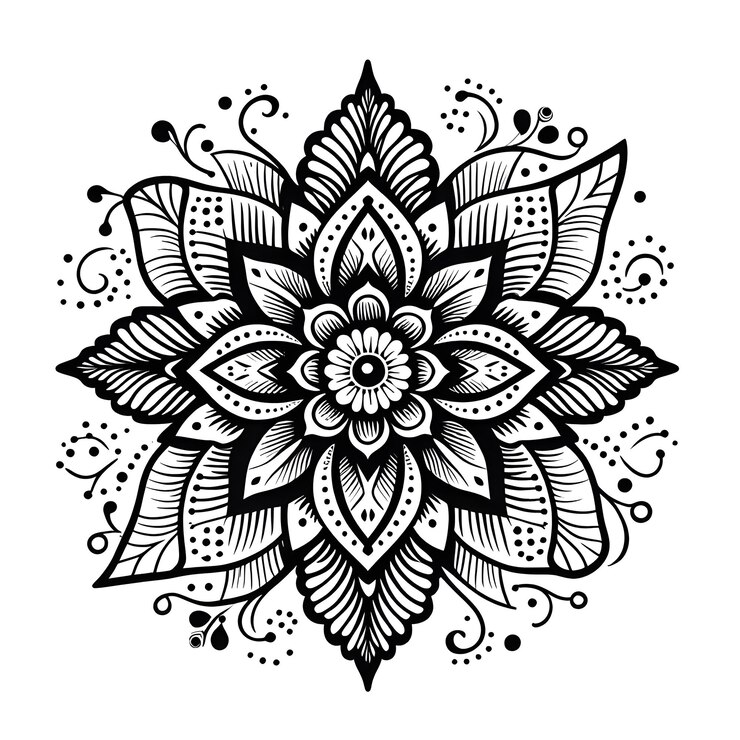 Set van Mehndi bloemen decoratie in etnische oosterse Indiase stijl illustratie