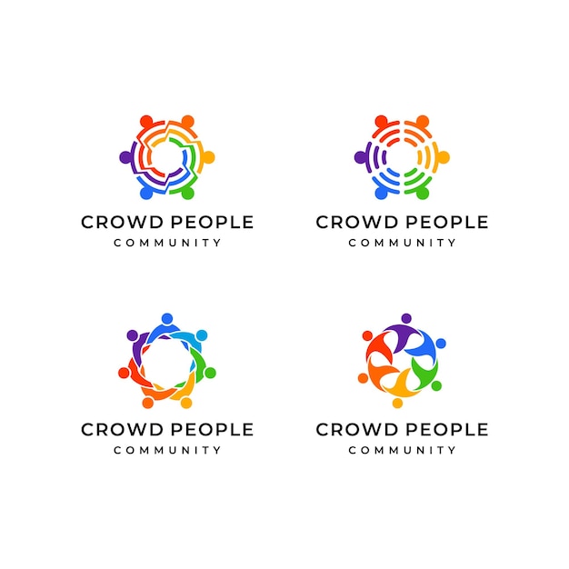 Set van mensen community logo ontwerp inspiratie